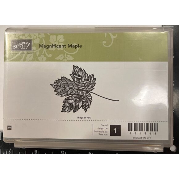 UNMOUNTED NEW Stampin Up! Magnificent Maple Wood Mount Rubber Stamp 131868 - Picture 2 of 4